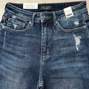 Judy Blue Dark Blue High Rise Distressed Jeans size 7/28